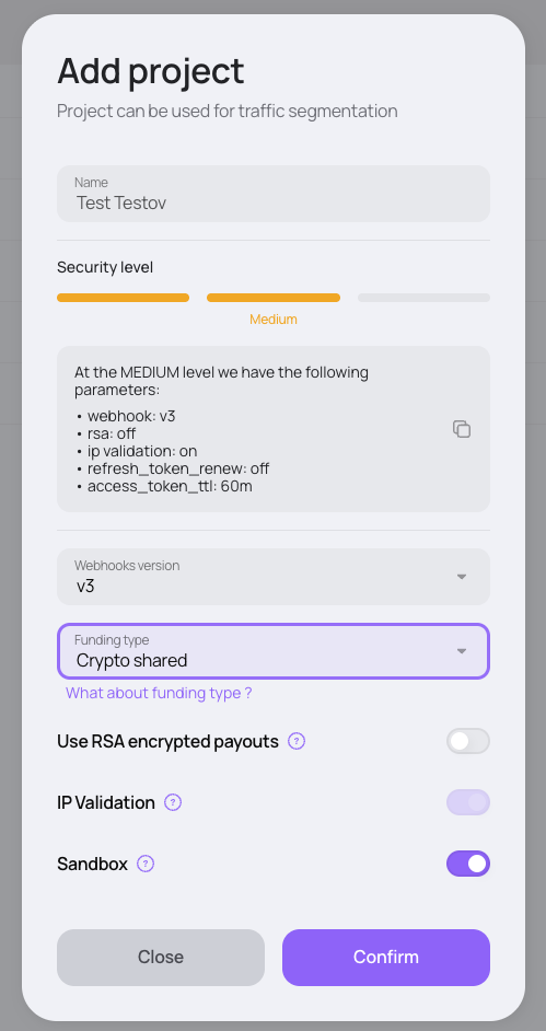 Создание sandbox-проекта
